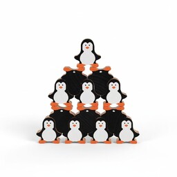 UKŁADANKA DREWNIANA PINGWINKI FIGURKI PINGWINÓW GRA ZRĘCZNOŚCIOWA PINGWINY