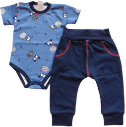 Komplet body niemowlęce na krótki rękaw i spodnie
