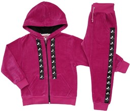 Welur dla dziewczynki dres Welurowy 134 amarantowy