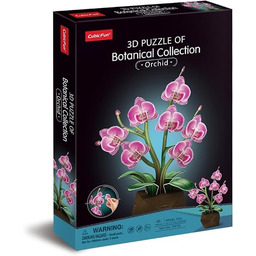 CubicFun 660872 Puzzle 3D, kwiaty, orchidea w doniczce