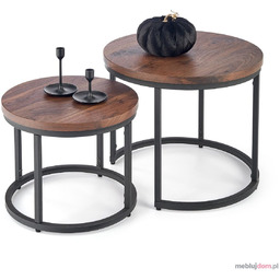 Zestaw stolików OREO Halmar Orzech + czarny
