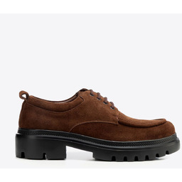 Męskie derby z naturalnego zamszu brązowe