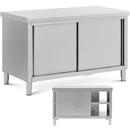 Stół blat roboczy centralny z szafką przelotową STAL