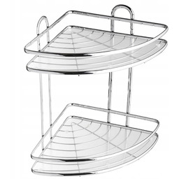 Półka Łazienkowa Narożna Pod Prysznic Wisząca 2 Półki