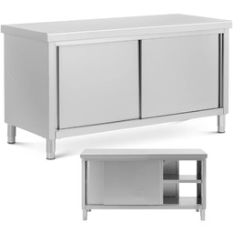 Stół blat roboczy centralny z szafką przelotową STAL