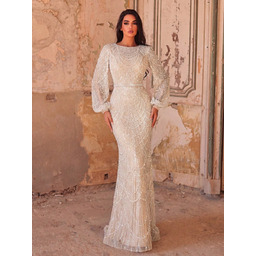 SHEIN ELEGANCKA SUKIENKA WIECZOROWA Z CEKINOWYM WZOREM L