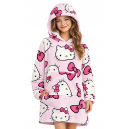 Kocobluza Hello Kitty Koc Z Kapturem Bluzowy Szlafrok