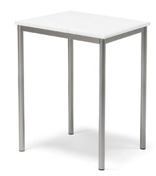 Stół BORÅS, 700x600x900 mm, biały laminat, szary aluminium
