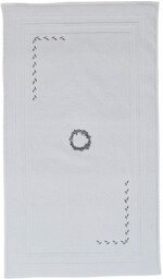 Dywanik łazienkowy SEHZADE 50x90cm Biały / srebrny haft