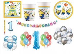 Zestaw Minionki Minions 1-9 Urodziny Balony