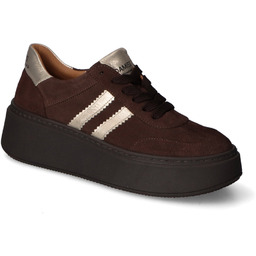 Czekoladowe zamszowe sneakersy na grubej podeszwie Damiss DS-898