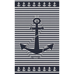 CALITEX Ręcznik plażowy, kotwica, 100% egipska bawełna, 90