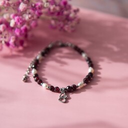 Pakamera HEARTS bransoletka z kamieni - granat