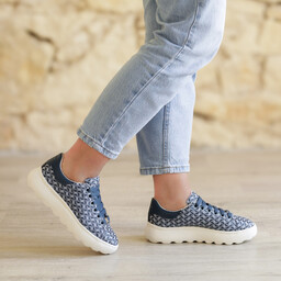 Lekkie sneakersy damskie - GEOX D.SPHERICA D55TCD NIEBIESKIE