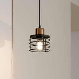 Lampa wisząca Edison HELAM, możliwość ściemniania, czarny, salon