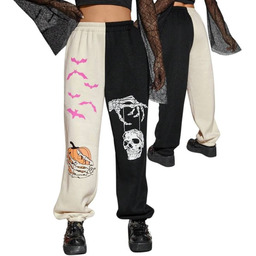 Spodnie Dresowe Na Halloween Jesień Print Czaszka Przebranie