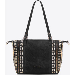 Damska shopperka w dekoracyjne nity czarna