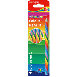 Kredki ołówkowe, tęczowe, 12 kolorów