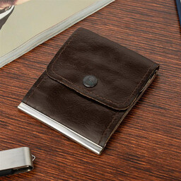 Banknotówka portfel brązowy etui na pieniądze retro uniseks