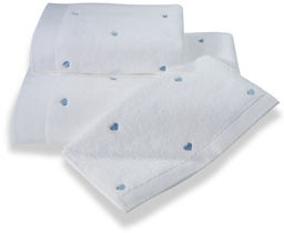 Mały ręcznik MICRO LOVE 30x50cm Biały / niebieskie