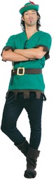 Guirca Kostium Robin Hood, Łucznik, Bandyta Lasu, Zielony,