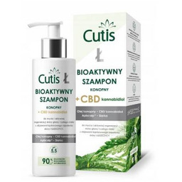 CUTIS Ł Bioaktywny Szampon konopny + CBD kannabidiol,