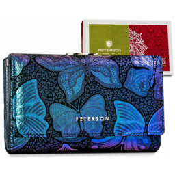 Portfel skórzany Peterson niebieski PTN 42108-ONBF