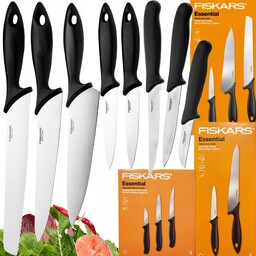 Fiskars Zestaw Komplet 8x Noży Kuchennych Siekania Krojenia