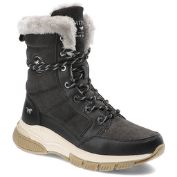 Czarne Śniegowce Mustang Ocieplane Buty Damskie