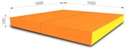 materac gimnastyczny Kometa 100x100x10 dwuczęściowy pomarańczowo-żółty