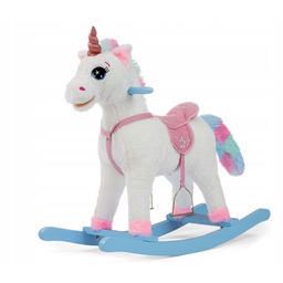 Koń na biegunach Milly Mally Łatek Unicorn Biało-różowy