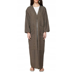 TRENDYOL DŁUGA KARDIGAN TUNIKA W PASKI Z KIESZENIAMI