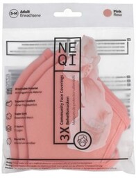 NEQI Adult Community Face Coverings S-M Pink maseczki