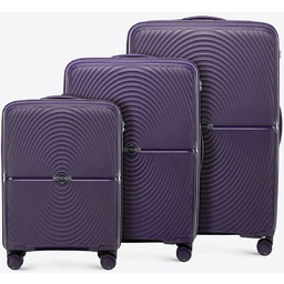 Zestaw walizek z polipropylenu w okręgi fioletowy