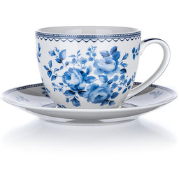 Banquet Filiżanka ceramiczna ze spodkiem BLUE FLOWER 280
