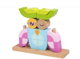 Classic World, kreatywne drewniane klocki przestrzenne 3D, sowa