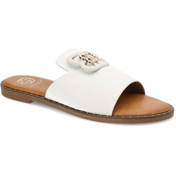 Givana Białe Klapki Modne Obuwie Damskie