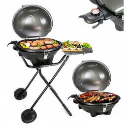 Grill Elektryczny 2400W Ogrodowy Balkonowy 2w1 Stojący Składany