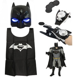 STRÓJ BATMAN ZESTAW 5W1 MASKA PELERYNA WYRZUTNIA