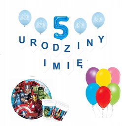 Zestaw Na Urodziny 1-9 Avengers Urodziny + Imię