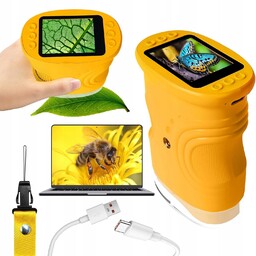 Mikroskop Cyfrowy Dla Dzieci Edukacyjny Zestaw Dziecięcy 8LED