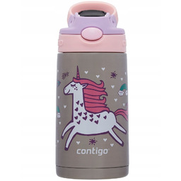 BIDON ze SŁOMKĄ CONTIGO EASY CLEAN 420ml UNICORN