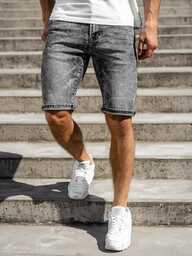 Czarne jeansowe krótkie spodenki męskie Denley KG3753