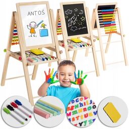 Składana tablica magnetyczna, kredowa, liczydło, ricokids, 62 cm