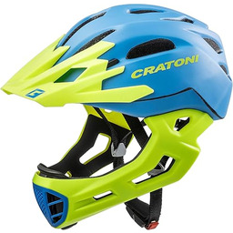 Cratoni Kask C-Maniac Unisex dla dorosłych - niebiesko-limonkowy