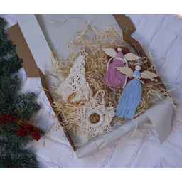 Pakamera Zestaw ozdób choinkowych - makrama