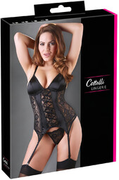 Cottelli - Regulowany gorset z pasem do pończoch