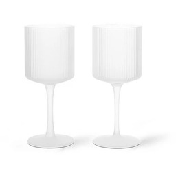 ferm LIVING - Ripple BiałaWine Glasses Set of