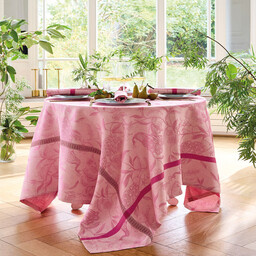 Le Jacquard Fran ais Obrus lniany l''orangerie Pink