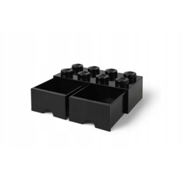 Lego Pojemnik Pudełko Klocek 8 Czarny Z Szufladami